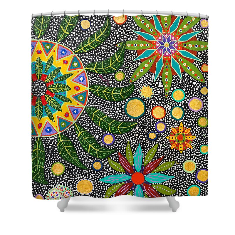 Ayahuasca Art Shower Curtain featuring the painting Ayahuasca Vision #12 by Howard Charing