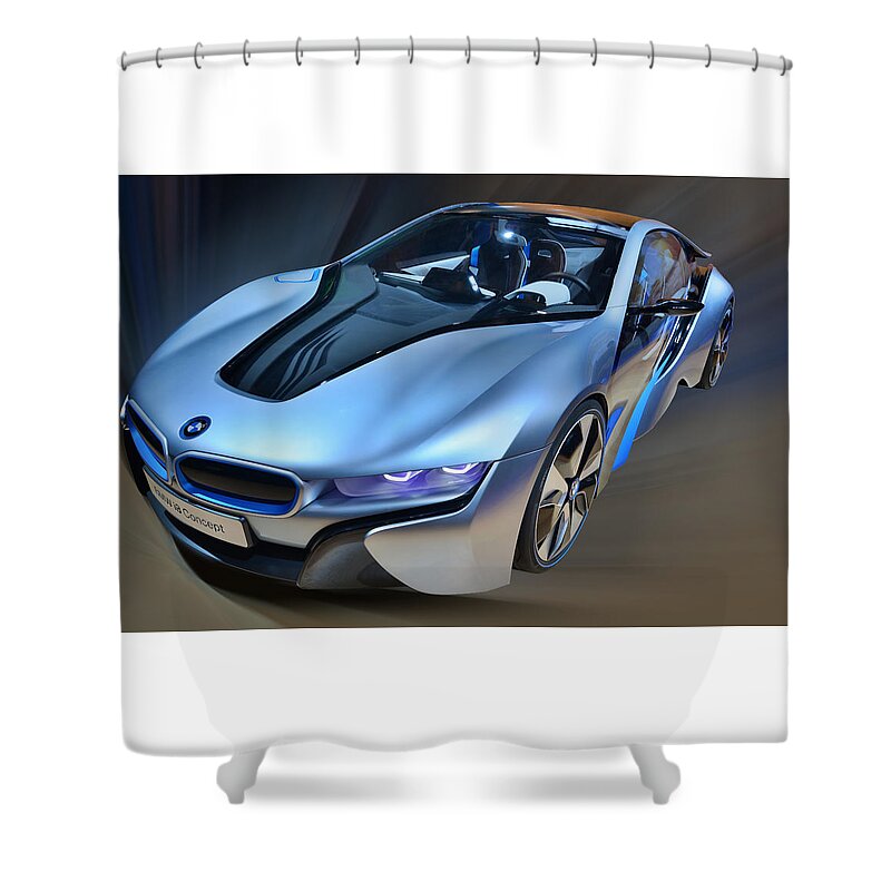 Bmw Shower Curtain featuring the photograph B M W i8 Concept 2014 #2 by Dragan Kudjerski