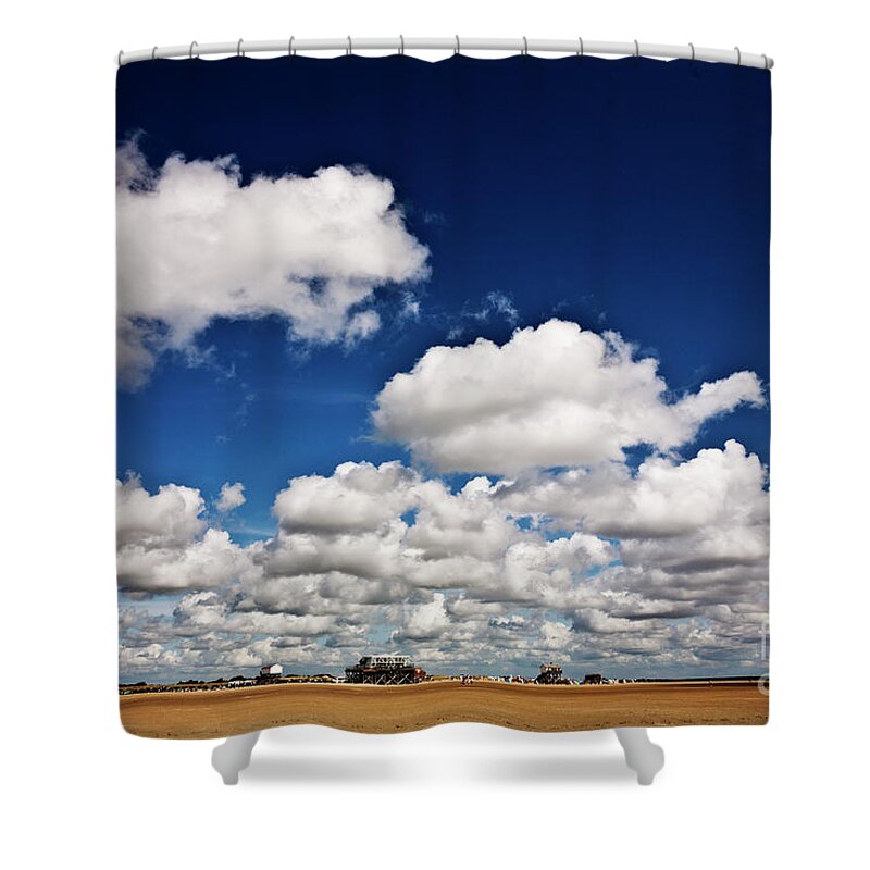 Beach Shower Curtain featuring the photograph Beach Far and Wide #1 by Heiko Koehrer-Wagner