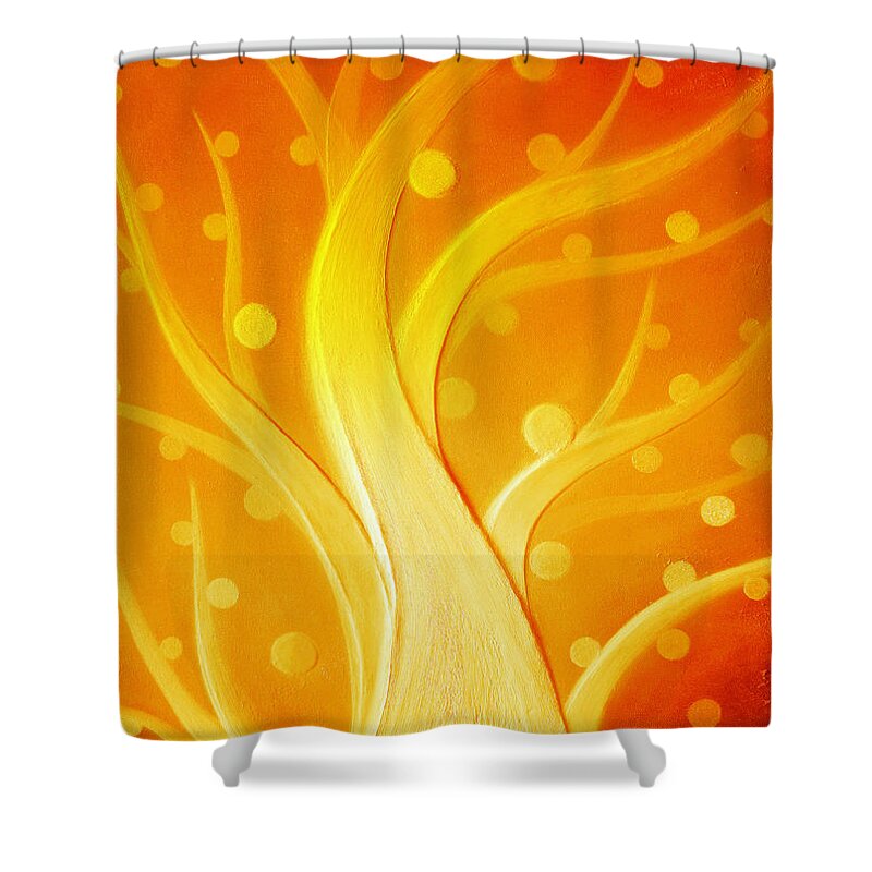 Birth Shower Curtain featuring the painting Birth #4 by Kumiko Mayer
