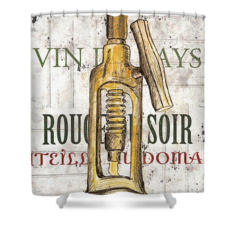Wine Shower Curtain featuring the painting Bordeaux Blanc 1 by Debbie DeWitt