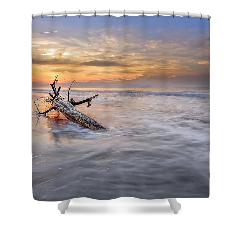 Abstract Shower Curtain featuring the photograph Bough in Ocean #2 by Peter Lakomy