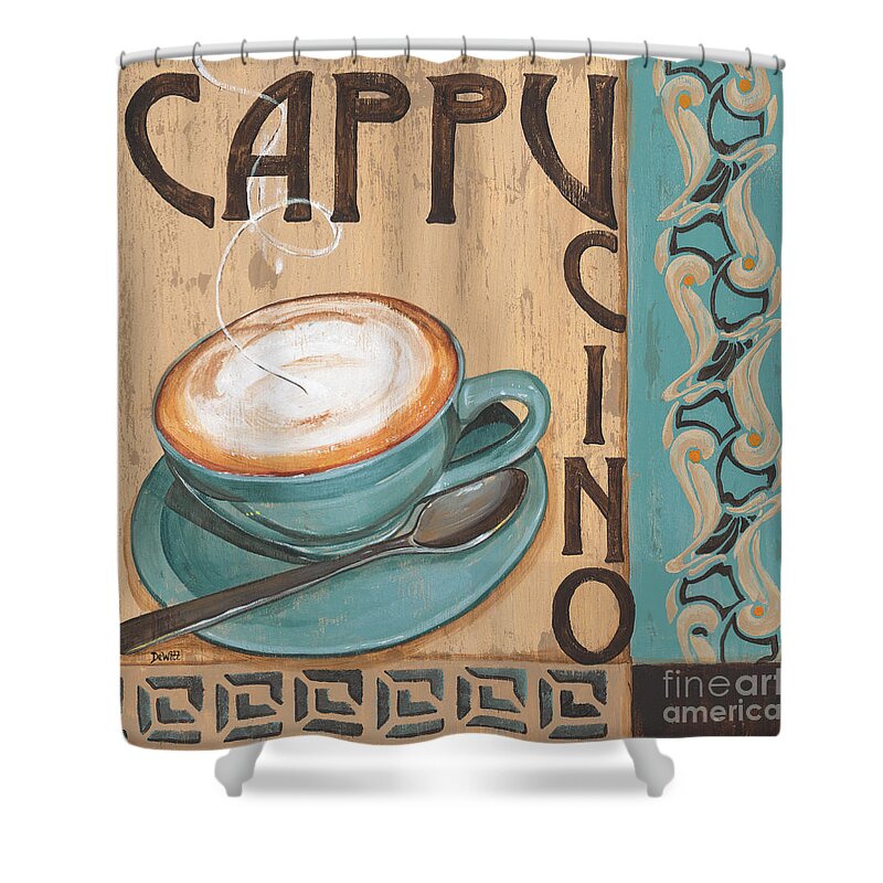 Food Shower Curtain featuring the painting Cafe Nouveau 1 by Debbie DeWitt