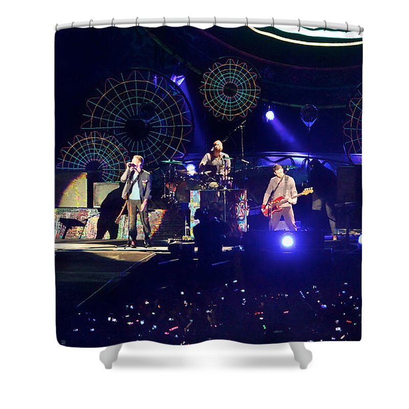 Coldplay Shower Curtain featuring the photograph Coldplay - Sydney 2012 #3 by Chris Cousins