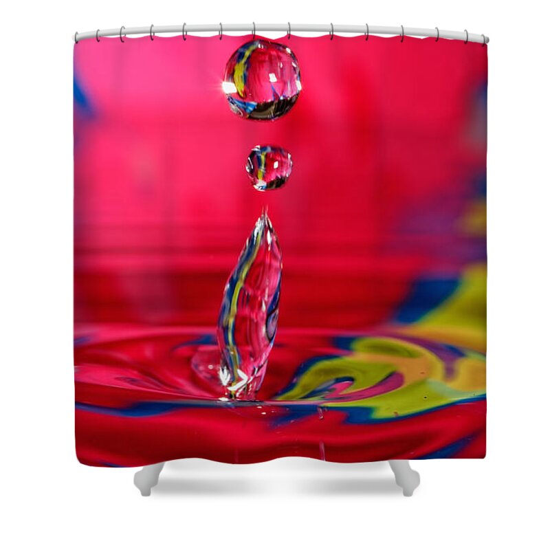  Abstract Shower Curtain featuring the photograph Colorful Water Drop by Peter Lakomy