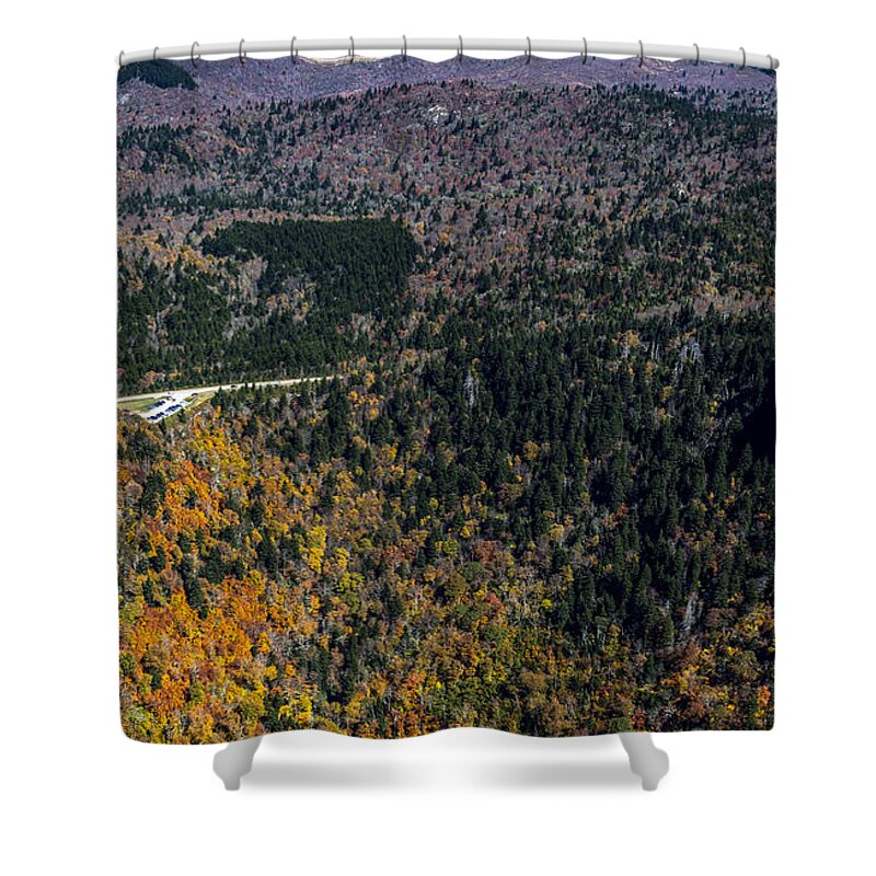 Devil's Courthouse Shower Curtain featuring the photograph Devil's Courthouse along the Blue Ridge Parkway #2 by David Oppenheimer