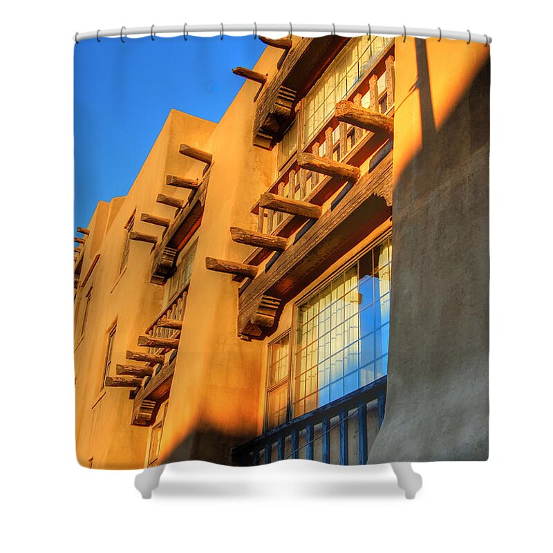 Downtown Shower Curtain featuring the photograph Downtown Santa Fe by Bill Hamilton