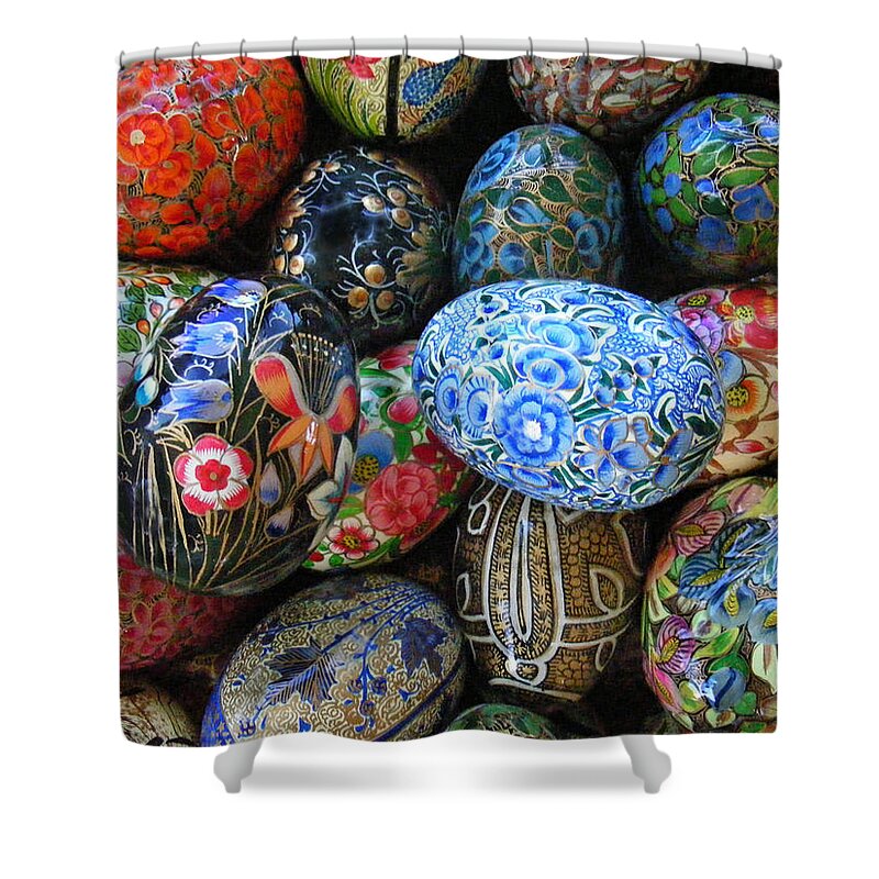 Eggs Shower Curtain featuring the photograph Egg Basket #2 by Sylvia Thornton