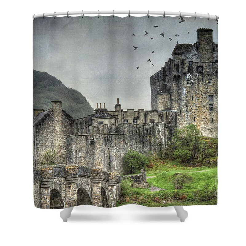Architecture Shower Curtain featuring the photograph Eilean Donan Castle #1 by Juli Scalzi