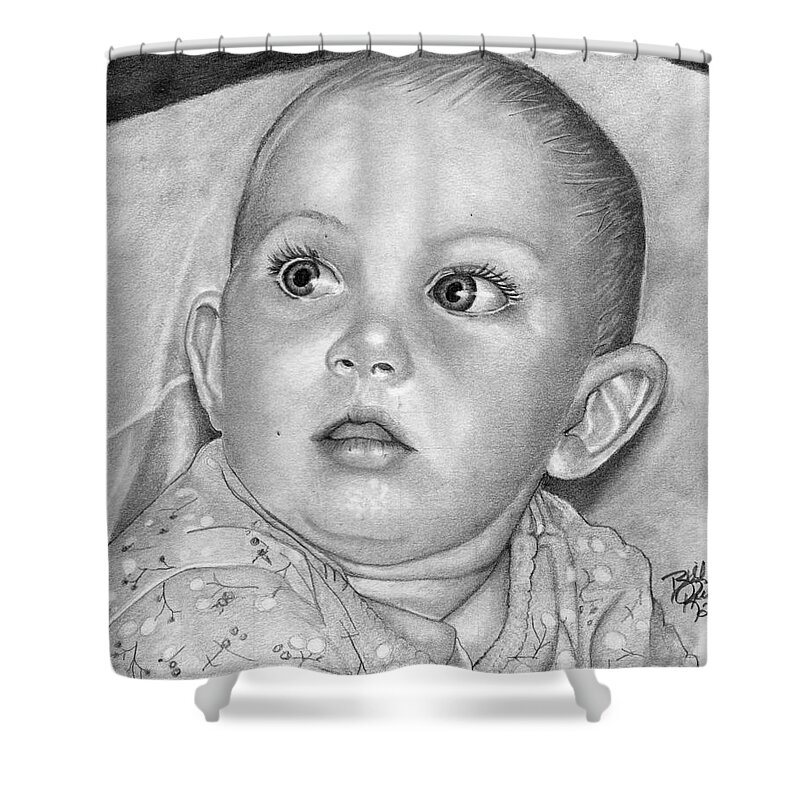 Pencil Shower Curtain featuring the drawing Faith #2 by Bill Richards
