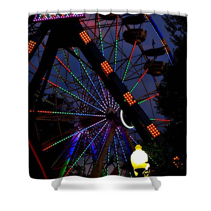 Fall Festival Shower Curtain featuring the photograph Fall Festival Ferris Wheel by Deena Stoddard