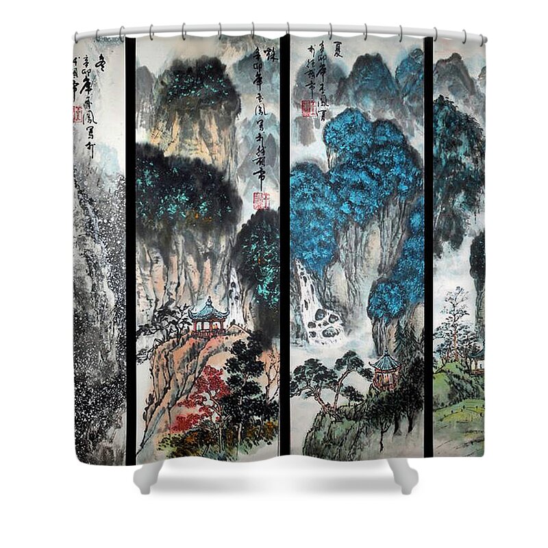 Four Seasons Shower Curtain featuring the photograph Four Seasons in Harmony #1 by Yufeng Wang