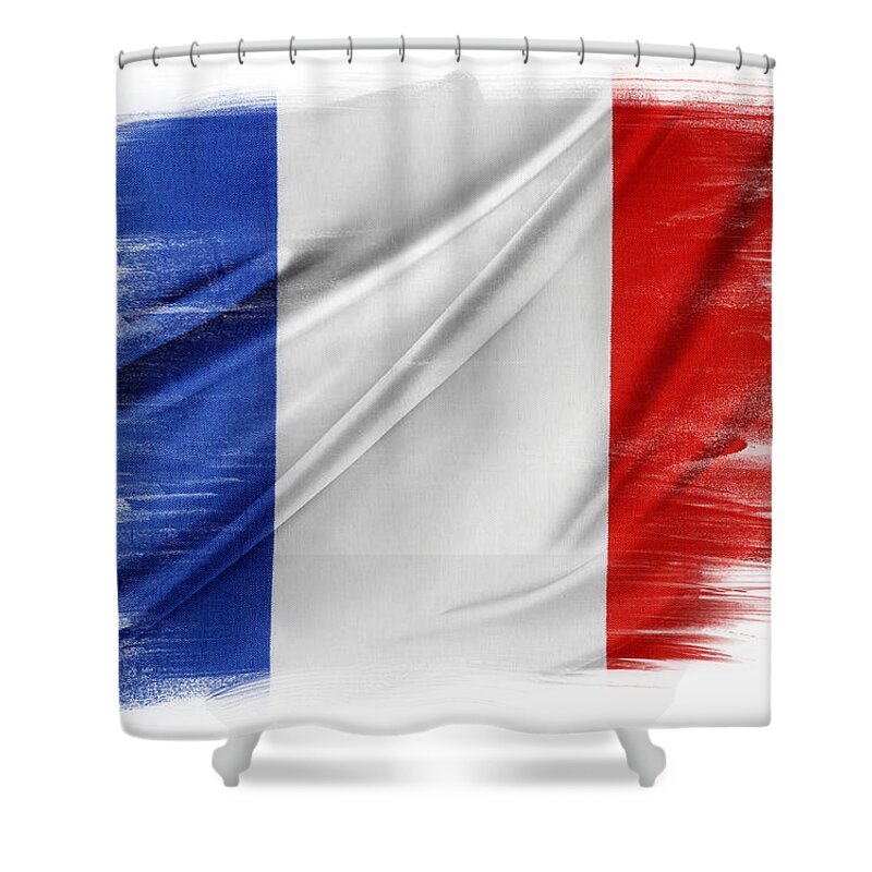Flag Shower Curtain featuring the photograph French flag #2 by Les Cunliffe