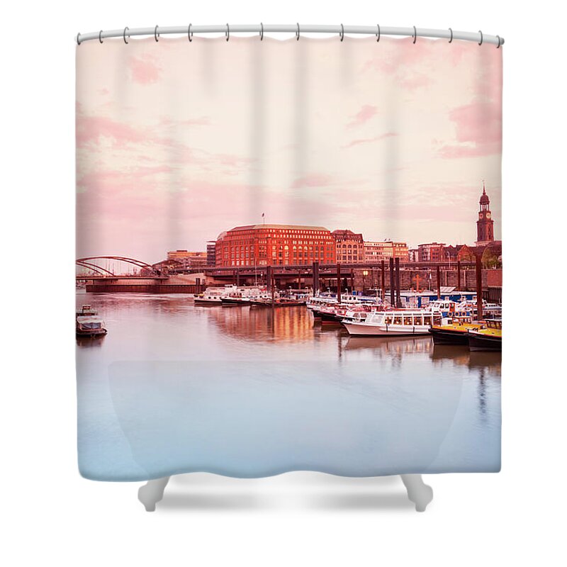 Tourboat Shower Curtain featuring the photograph Germany, Hamburg, View Of Saint #2 by Westend61