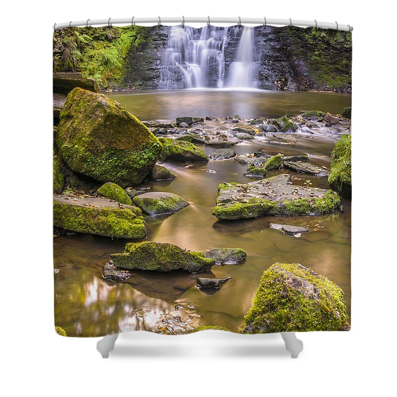 Airedale Shower Curtain featuring the photograph Goit Stock Waterfall #2 by Mariusz Talarek
