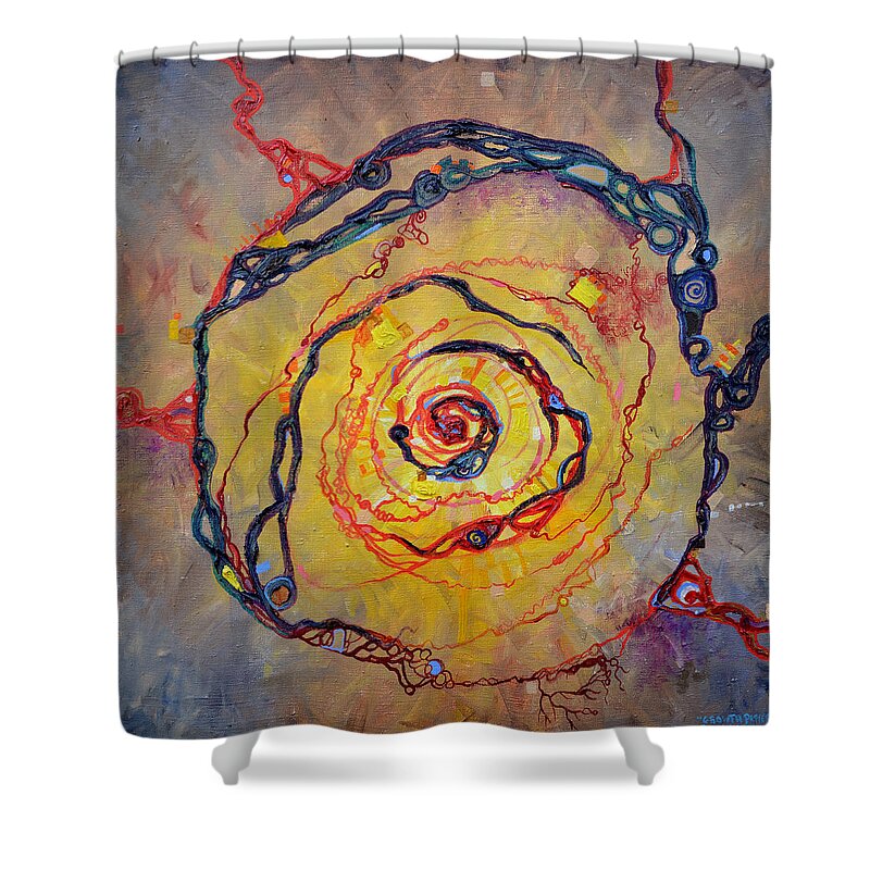 Growth Shower Curtain featuring the painting Growth Pattern by Regina Valluzzi