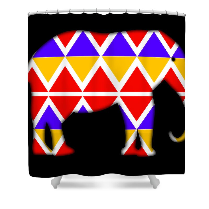 Indian Shower Curtain featuring the digital art Indian Elephant #2 by Charles Stuart