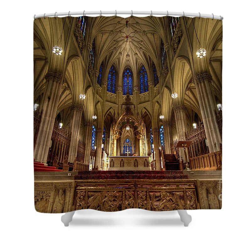 Altar Shower Curtain featuring the photograph Inside St Patricks Cathedral New York City #2 by Amy Cicconi