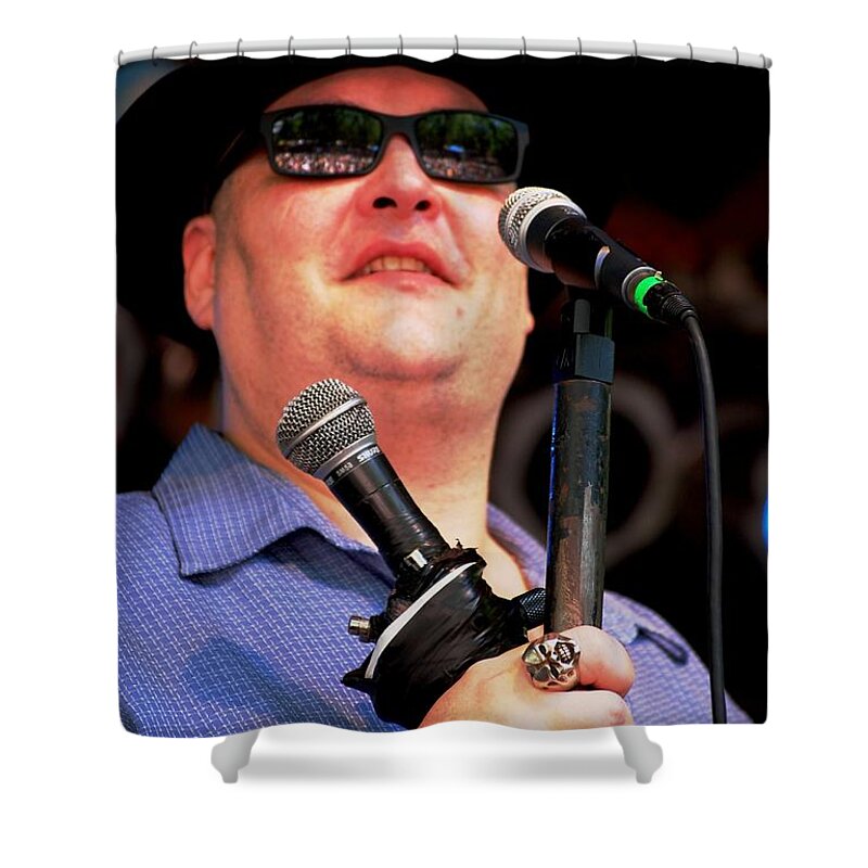 Music Shower Curtain featuring the photograph John Popper #2 by Angela Murray