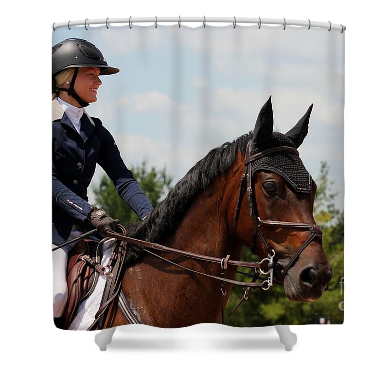 Equestrian Shower Curtain featuring the photograph Jumper54 #2 by Janice Byer