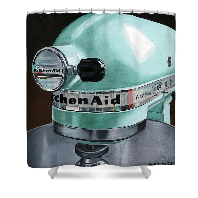 Photorealism Shower Curtain featuring the painting KitchenAid #2 by Rob De Vries