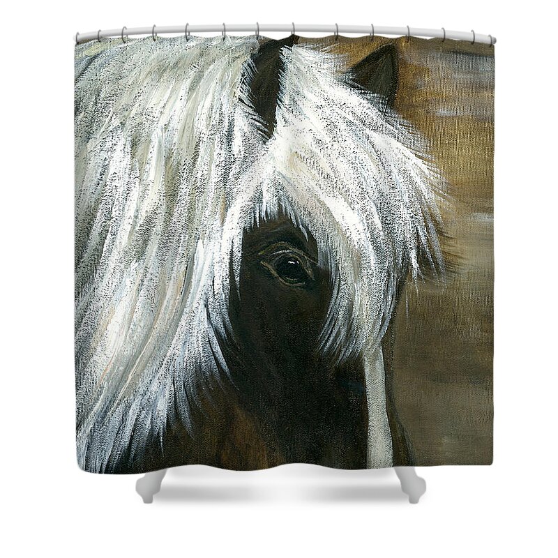 Horse Shower Curtain featuring the painting Kola by Barbie Batson
