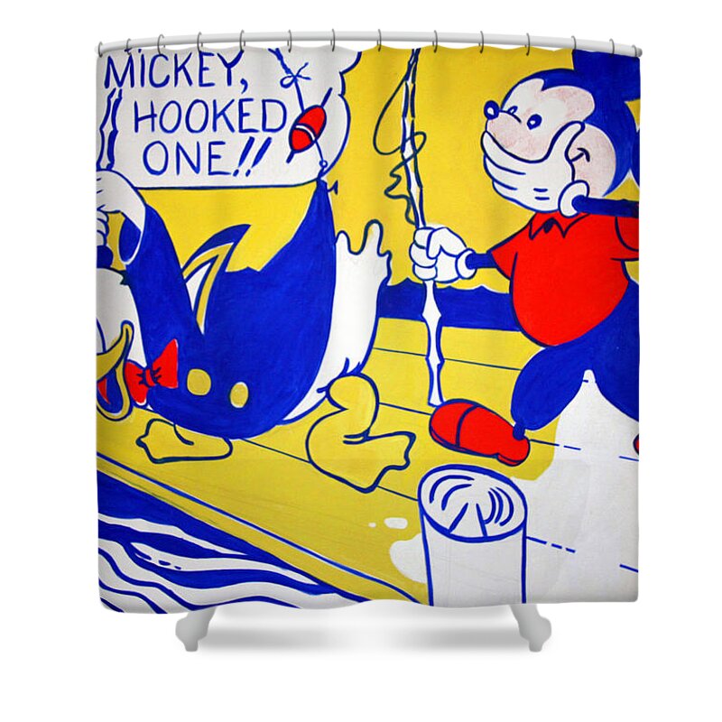 Donald Shower Curtain featuring the photograph Lichtenstein's Look Mickey by Cora Wandel