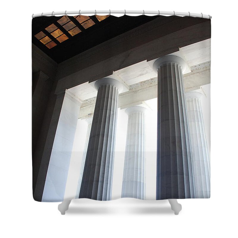 Washington Shower Curtain featuring the photograph Lincoln Stained Glass and Columns #2 by Kenny Glover