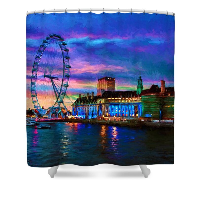 London Shower Curtain featuring the photograph London Eye #1 by Bill Howard