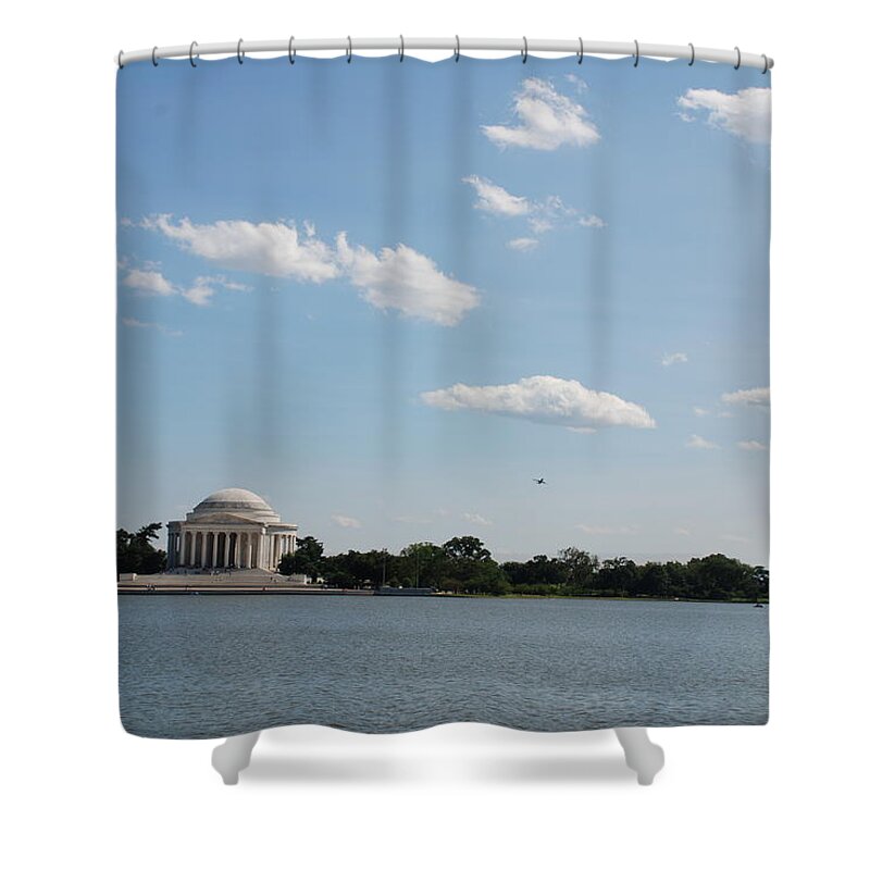 Declaration Of Independence Shower Curtain featuring the photograph Memorial by the Water by Kenny Glover