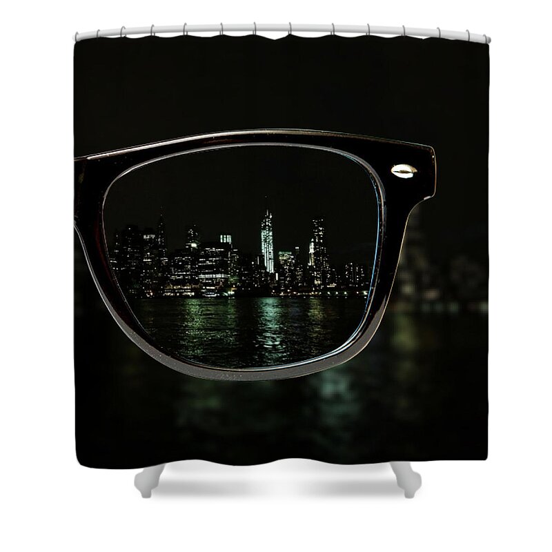 Glasses Shower Curtain featuring the photograph Night Vision #3 by Natasha Marco
