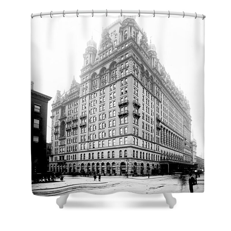 Architecture Shower Curtain featuring the photograph Nyc, Original Waldorf-astoria Hotel #2 by Science Source