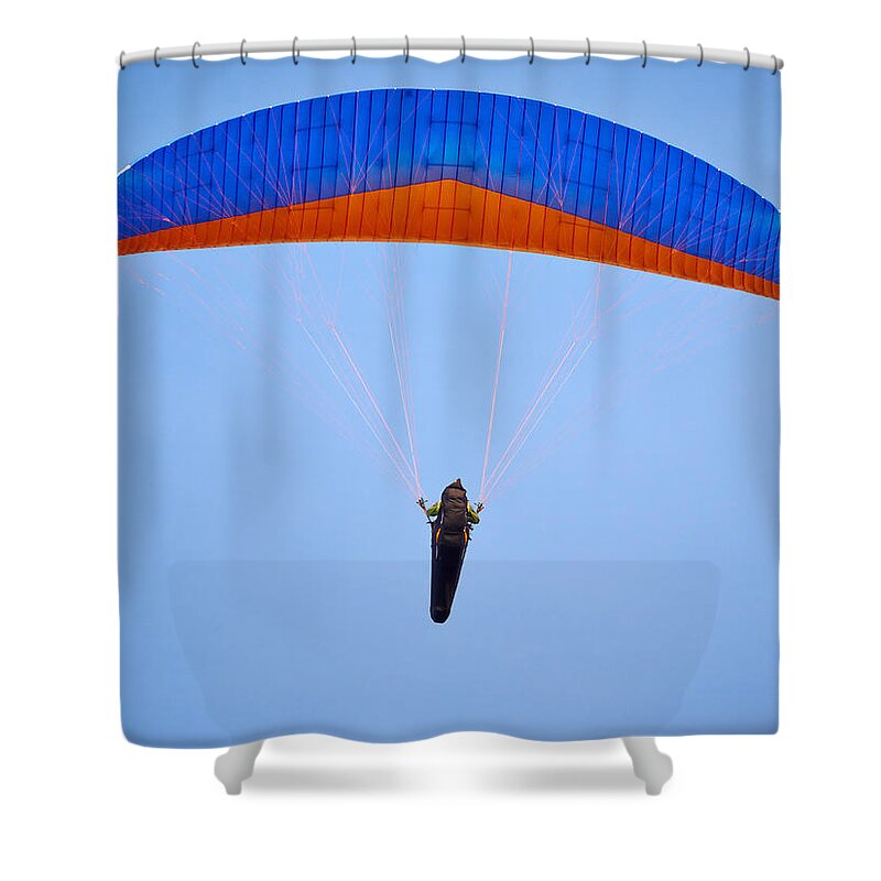 Atlantic Ocean Shower Curtain featuring the photograph Paragliders #2 by Jouko Lehto