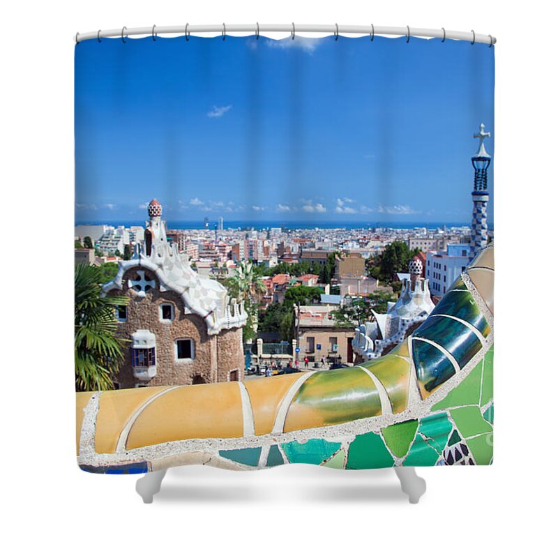 Guell Shower Curtain featuring the photograph Park Guell in Barcelona #2 by Michal Bednarek