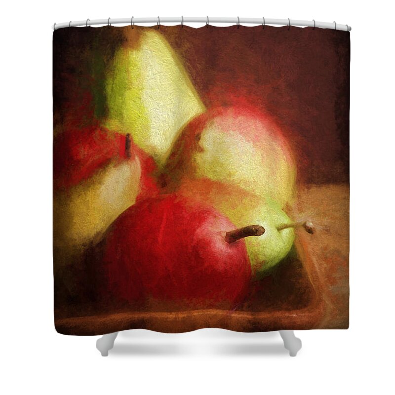 Pears Shower Curtain featuring the painting Pears #3 by HD Connelly
