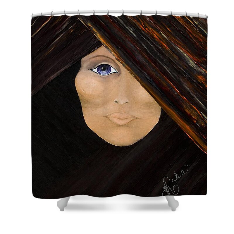 Spiritual Shower Curtain featuring the painting Piercing the Veil by Yolanda Raker