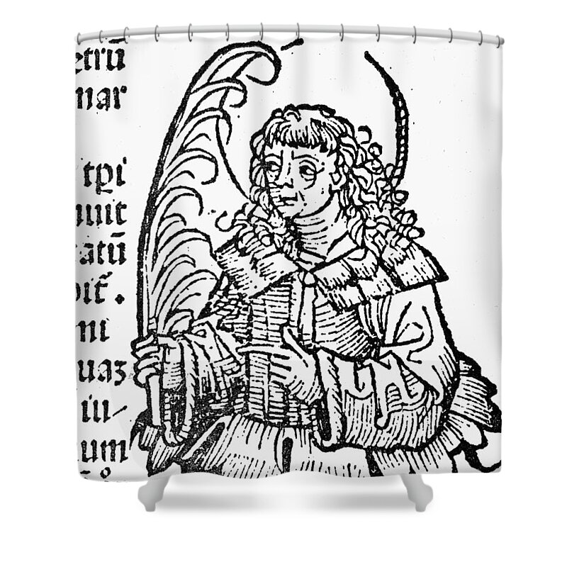 3rd Century Shower Curtain featuring the painting Saint Valentine #2 by Granger