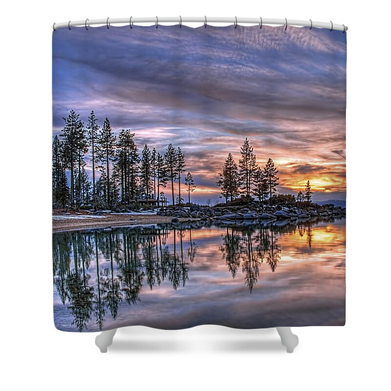 Landscape Shower Curtain featuring the photograph Waning Winter by Maria Coulson