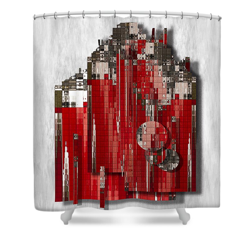 Abstract Shower Curtain featuring the painting Shapes Of Things #2 by Jack Zulli