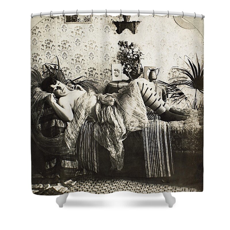 1890 Shower Curtain featuring the photograph Sleeping Woman, C1900 #2 by Granger