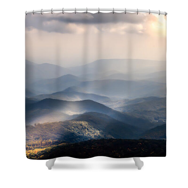 Blue Ridge Mountain Landscapes Shower Curtain featuring the photograph SOUND the TRUMPETS by Karen Wiles