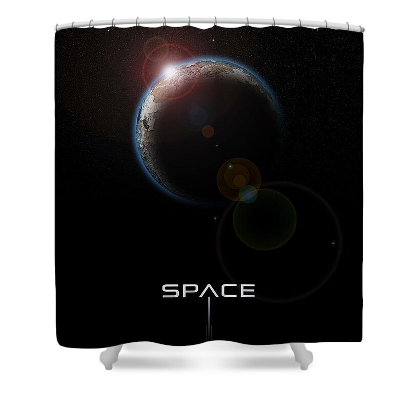Space Shower Curtain featuring the digital art Space #4 by Phil Perkins