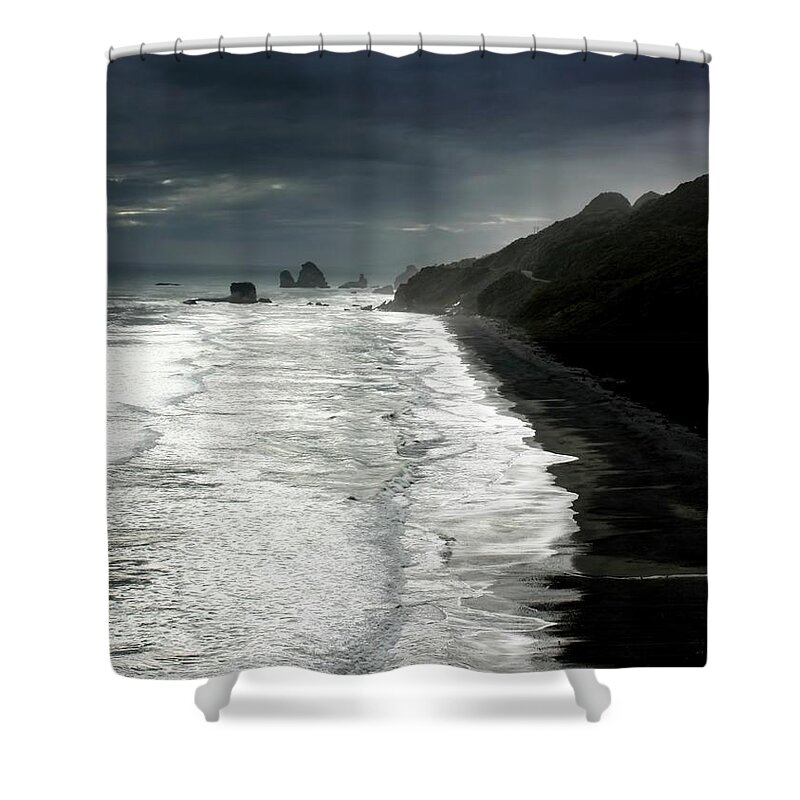New Zealand Shower Curtain featuring the photograph Stormy Coast New Zealand #2 by Amanda Stadther