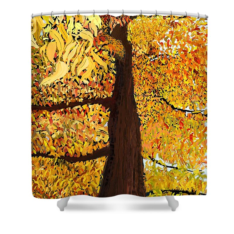 Wood Shower Curtain featuring the digital art Up Tree by Douglas Day Jones