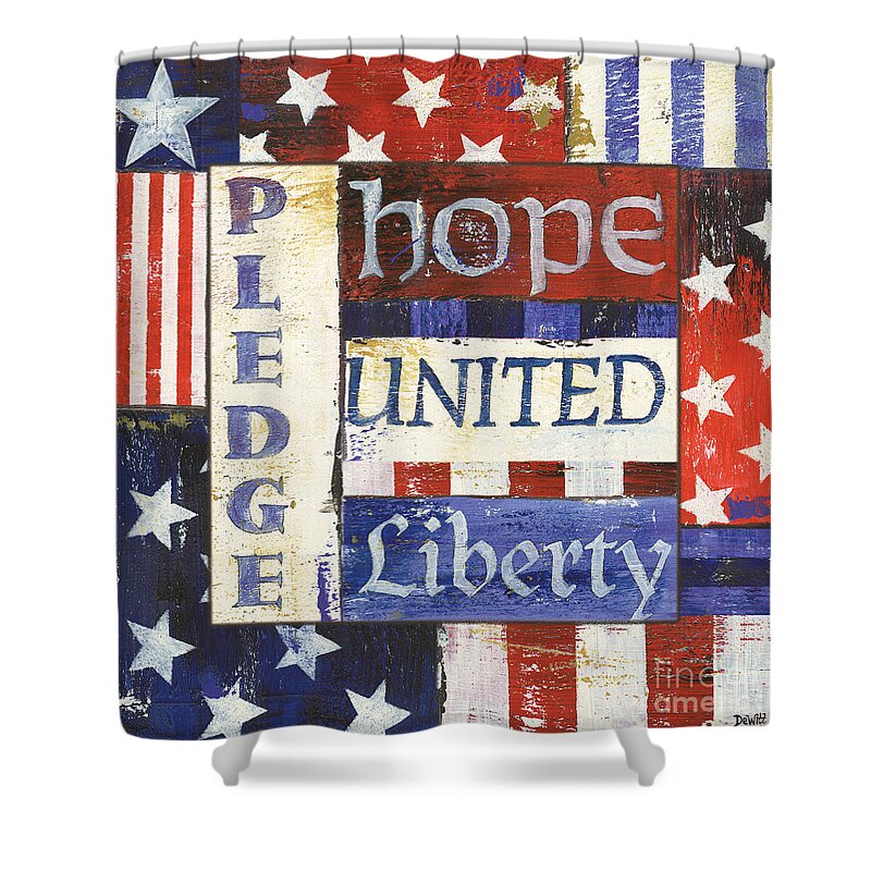 Hope Shower Curtain featuring the painting USA Pride 1 by Debbie DeWitt