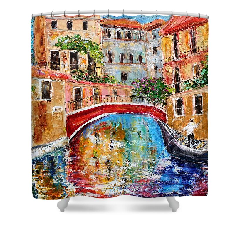 Venice Shower Curtain featuring the painting Venice Magic #2 by Karen Tarlton