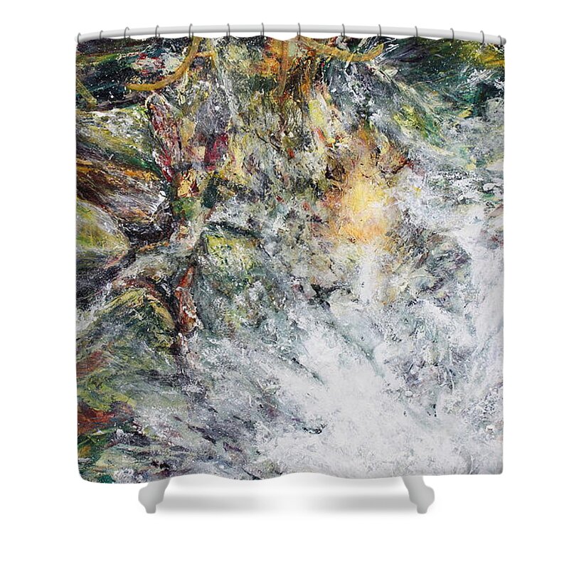 Water Shower Curtain featuring the painting Water Nova by Madeleine Arnett