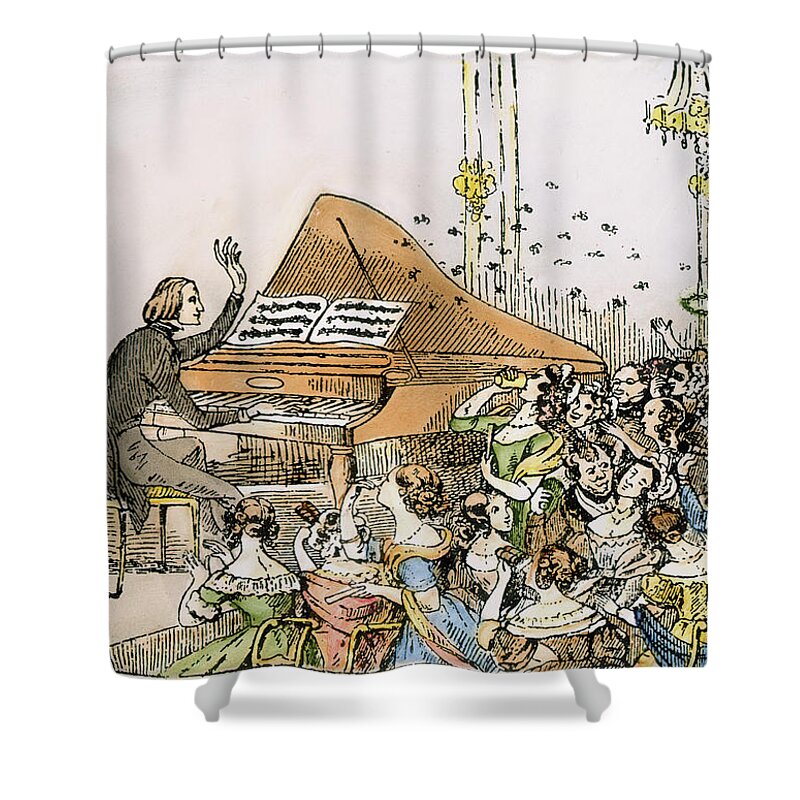 1842 Shower Curtain featuring the painting Franz Liszt (1811-1886) #25 by Granger
