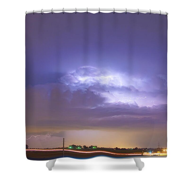 Lightning Shower Curtain featuring the photograph 25 to 34 Intra-Cloud Lightning Thunderstorm by James BO Insogna