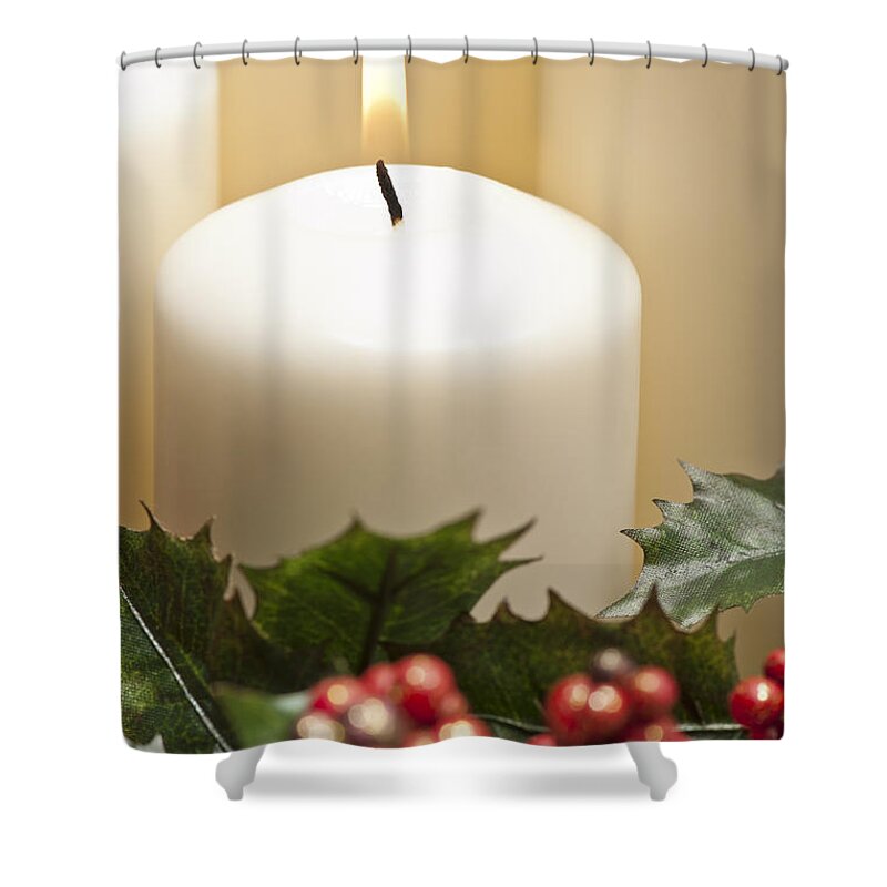 Cone Shower Curtain featuring the photograph Advent wreath #28 by U Schade